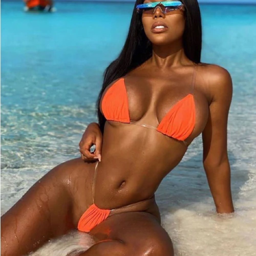 Vacation Sunrise Neon Orange Bikini Set NEW 🏷️